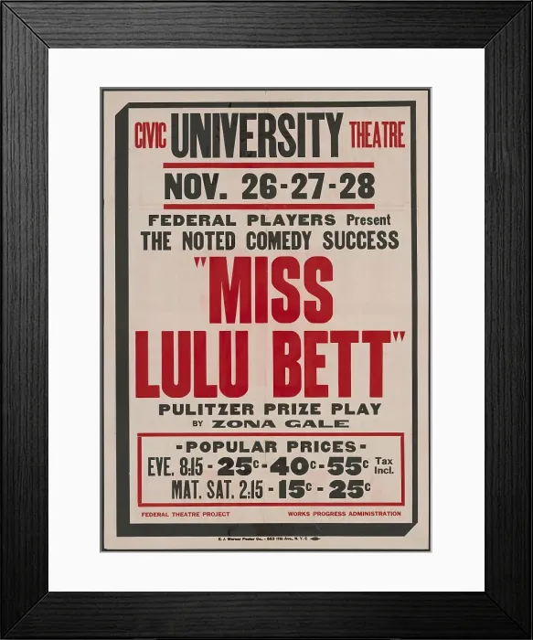 Framed Print : Miss Lulu Bett 2, Syracuse, NY, 1936. Creator: Unknown Framed Print : Miss Lulu Bett 2, Syracuse, NY, 1936. Creator: Unknown
