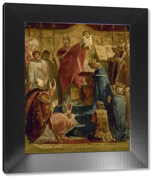 Esquisse pour l'église Saint-Eustache : (La Foi) Consécration de la Ste Chapelle, St Louis... 1855. Creator: Felix Joseph Barrias
