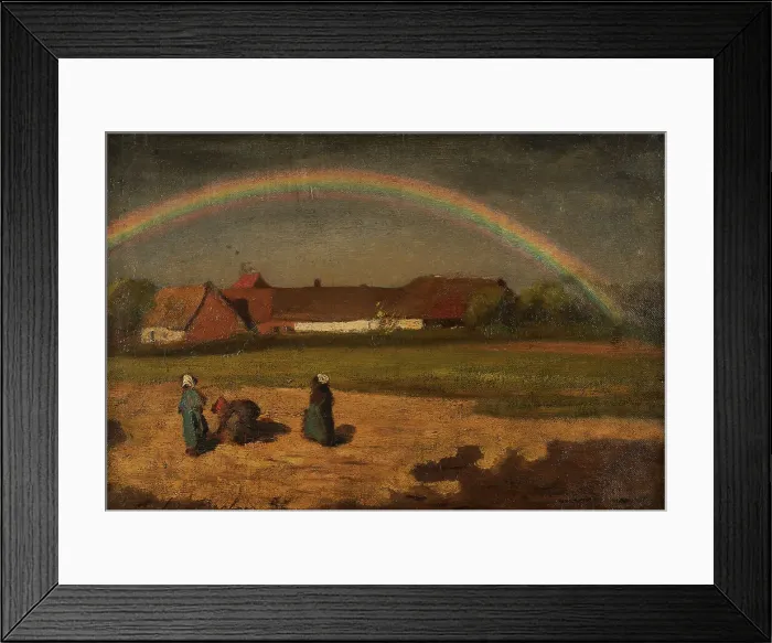 Framed Print : L'arc-en-ciel à Courrières, 1855. Creator: Jules Breton Framed Print : L'arc-en-ciel à Courrières, 1855. Creator: Jules Breton