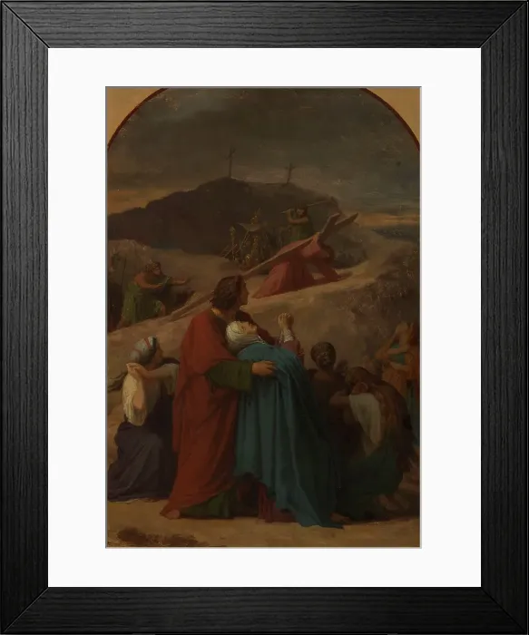 Framed Print : Sketch for the church of Saint-Eustache : Jesus carring the cross, the Virgin... 1856. Creator: Emile Signol Framed Print : Sketch for the church of Saint-Eustache : Jesus carring the cross, the Virgin... 1856. Creator: Emile Signol