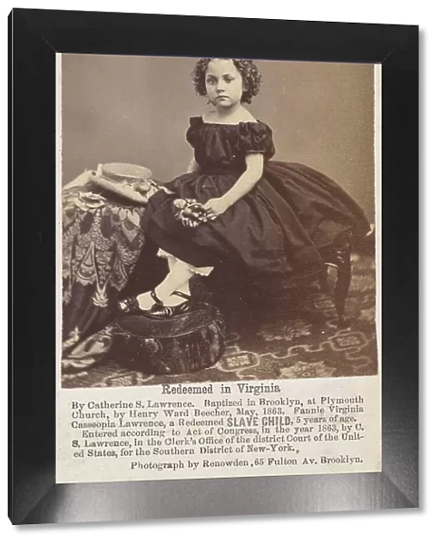 Redeemed in Virginia by Catherine S. Lawrence. Baptized in Brooklyn….by Henry Ward...1863. Creator: Renowden