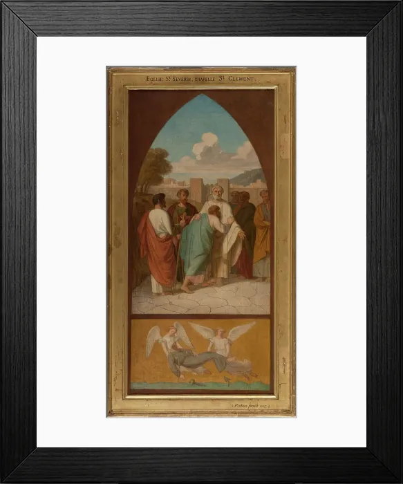 Framed Print : Sketch for the Saint-Séverin church, St Clement, 1857. Creator: Pierre-Auguste Pichon Framed Print : Sketch for the Saint-Séverin church, St Clement, 1857. Creator: Pierre-Auguste Pichon