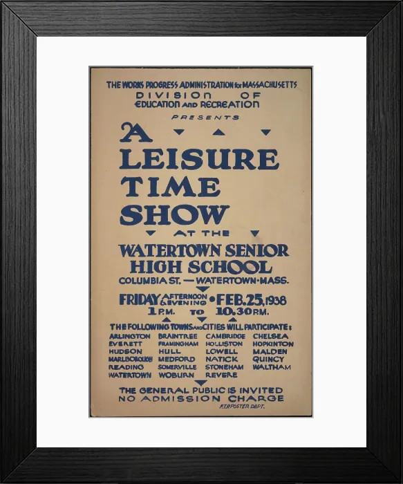 Framed Print : A Leisure Time Show, Watertown, MA, 1938. Creator: Unknown