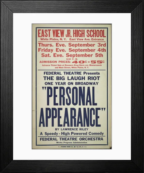 Framed Print : Personal Appearance, White Plains, NY, 1936. Creator: Unknown Framed Print : Personal Appearance, White Plains, NY, 1936. Creator: Unknown