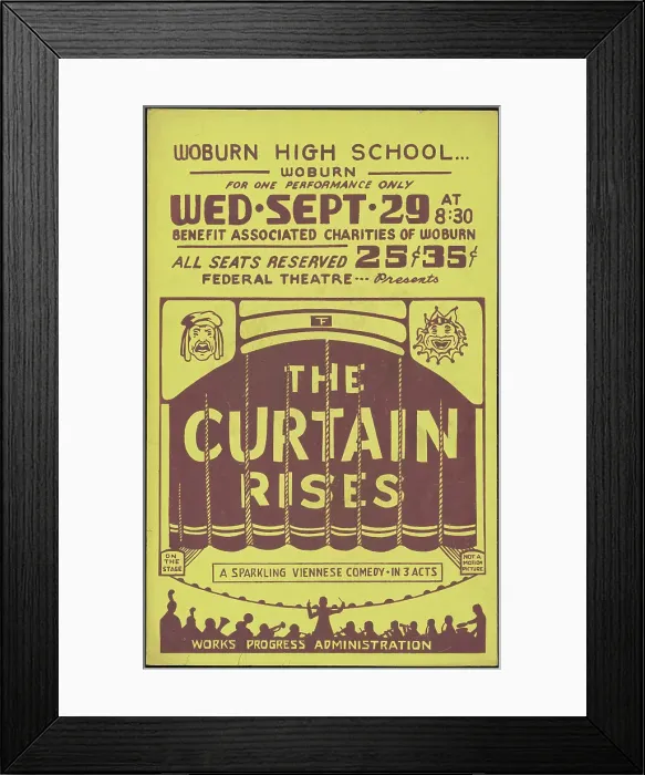 Framed Print : The Curtain Rises, Woburn, MA, [193-]. Creator: Unknown