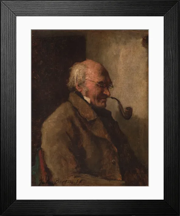 Framed Print : L'homme à la pipe, 1860. Creator: Jules Breton Framed Print : L'homme à la pipe, 1860. Creator: Jules Breton