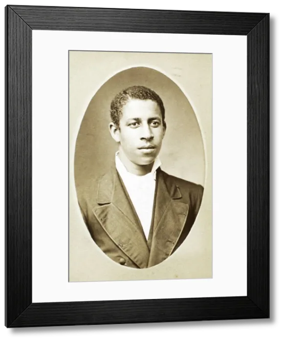 Framed Print : Studio portrait of unidentified young man, c1870-c1879. Creator: M Stahn Framed Print : Studio portrait of unidentified young man, c1870-c1879. Creator: M Stahn