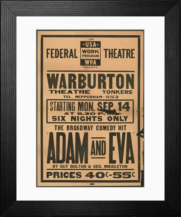 Framed Print : Adam and Eva, Yonkers, NY, [193-]. Creator: Unknown