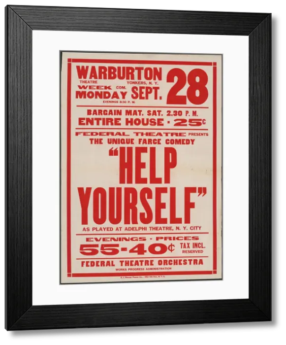 Framed Print : Help Yourself, Yonkers, NY, [193-]. Creator: Unknown