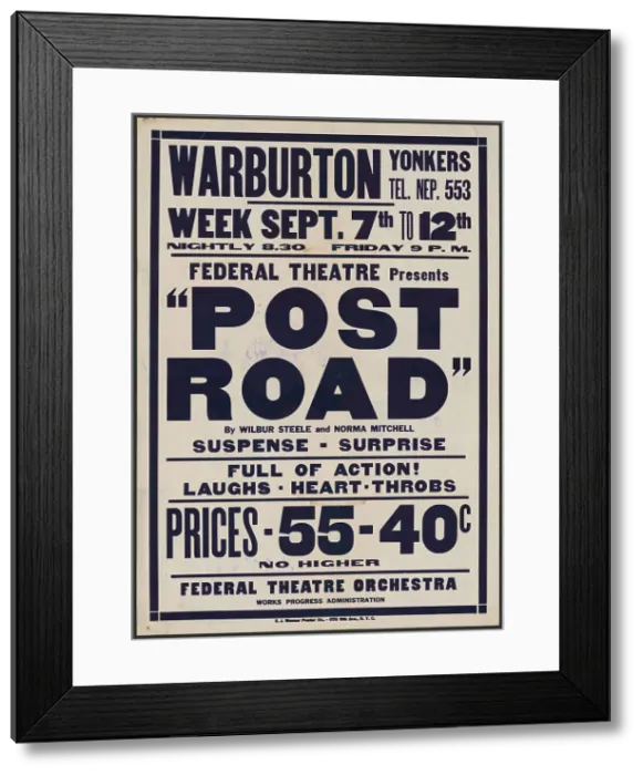 Framed Print : Post Road, Yonkers, NY, [193-]. Creator: Unknown