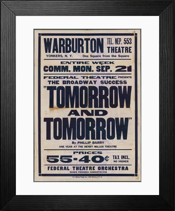 Framed Print : Tomorrow and Tomorrow, Yonkers, NY, 1936. Creator: Unknown Framed Print : Tomorrow and Tomorrow, Yonkers, NY, 1936. Creator: Unknown