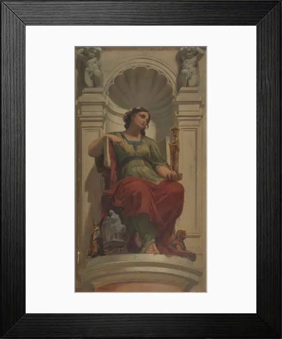 Framed Print : Sketch for the dome of the Denon pavilion at the Louvre: l'invention (ou la sculpture), 1864. Creator: Charles Louis Lucien Muller Framed Print : Sketch for the dome of the Denon pavilion at the Louvre: l'invention (ou la sculpture), 1864. Creator: Charles Louis Lucien Muller