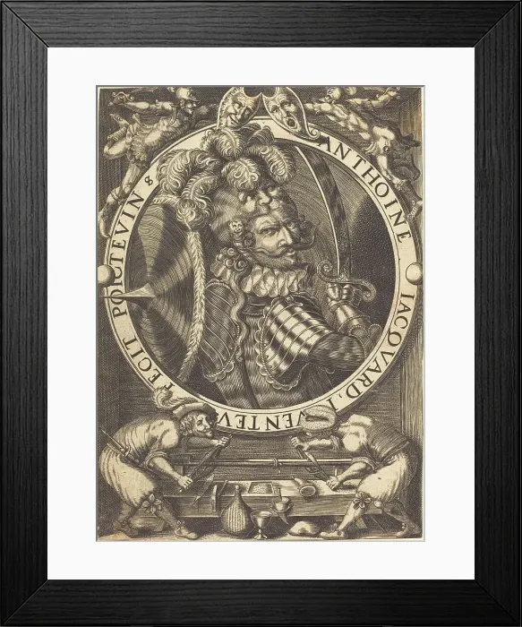 Framed Print : Self-Portrait (The Trade Card of Anthoine Jacquard). Creator: Antoine Jacquard Framed Print : Self-Portrait (The Trade Card of Anthoine Jacquard). Creator: Antoine Jacquard
