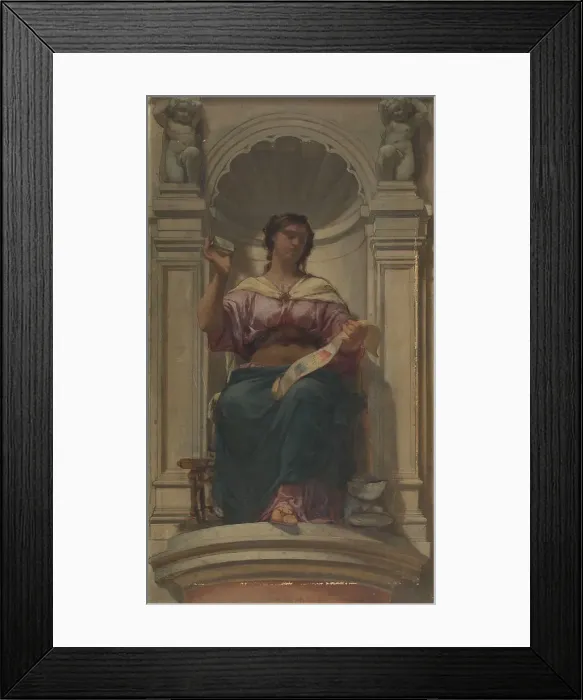 Framed Print : Sketch for the dome of the Denon pavilion at the Louvre: l'observation (ou l'imprimerie), 1864. Creator: Charles Louis Lucien Muller Framed Print : Sketch for the dome of the Denon pavilion at the Louvre: l'observation (ou l'imprimerie), 1864. Creator: Charles Louis Lucien Muller