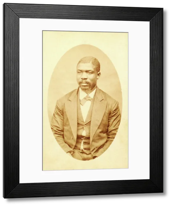 Framed Print : Oval half-figure portrait of unidentified man, c1860-c1869. Creator: Unknown Framed Print : Oval half-figure portrait of unidentified man, c1860-c1869. Creator: Unknown