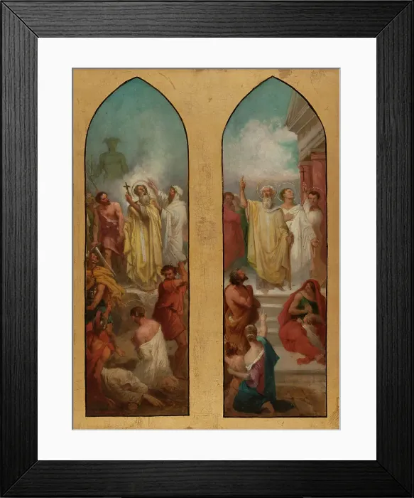 Framed Print : Esquisse pour l'église Saint-Bernard-de-la-Chapelle : Sainte Denis prêchant. Martyre... 1866. Creator: Charles Adolphe Bonnegrace Framed Print : Esquisse pour l'église Saint-Bernard-de-la-Chapelle : Sainte Denis prêchant. Martyre... 1866. Creator: Charles Adolphe Bonnegrace