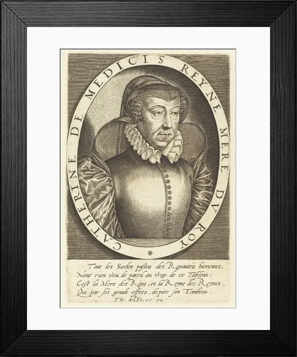 Framed Print : Catherine de Medici, Queen of France. Creator: Thomas de Leu Framed Print : Catherine de Medici, Queen of France. Creator: Thomas de Leu