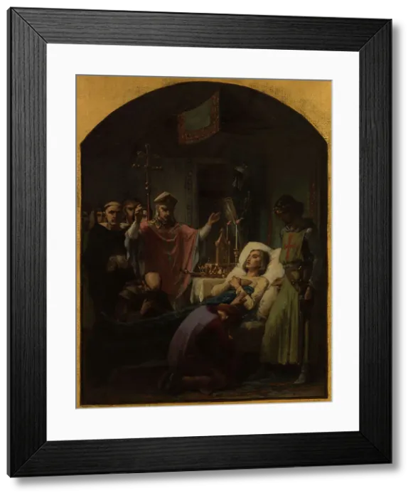 Framed Print : Esquisse pour l'église Saint-Louis d'Antin : La Mort de saint Louis, 1869. Creator: Pierre-Paul-Leon Glaize Framed Print : Esquisse pour l'église Saint-Louis d'Antin : La Mort de saint Louis, 1869. Creator: Pierre-Paul-Leon Glaize