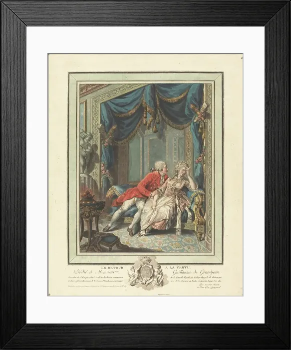Framed Print : Le retour a la vertu. Creator: Joseph de Longueil Framed Print : Le retour a la vertu. Creator: Joseph de Longueil