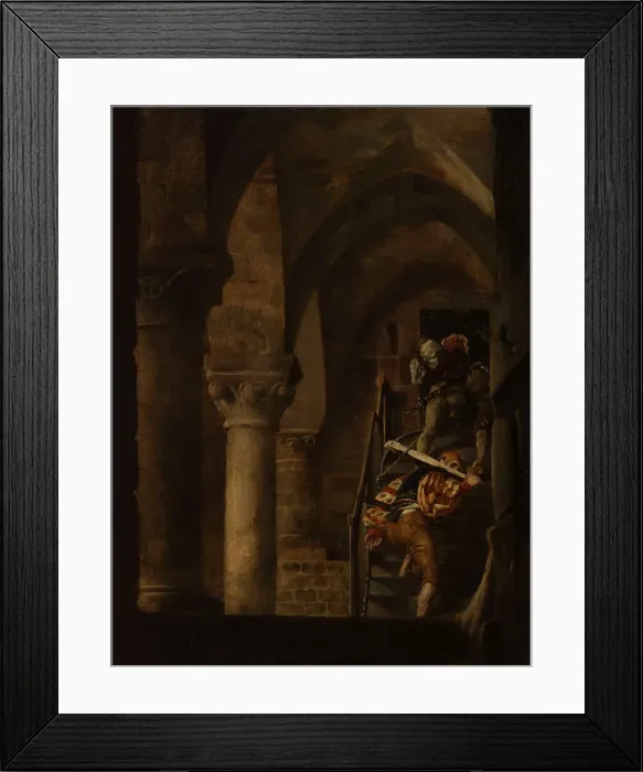 Framed Print : Le Guet-apens, 1869. Creator: Louis Leloir Framed Print : Le Guet-apens, 1869. Creator: Louis Leloir