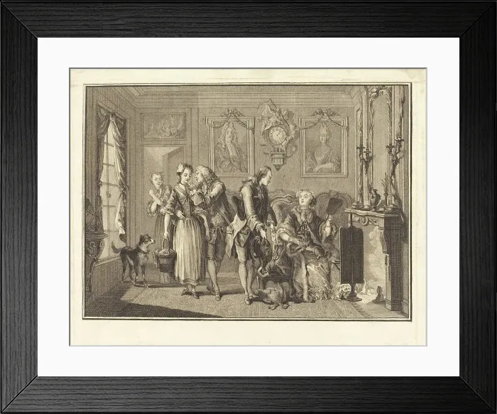 Framed Print : La jolie fermiere. Creators: Joseph de Longueil, Charles Eisen Framed Print : La jolie fermiere. Creators: Joseph de Longueil, Charles Eisen