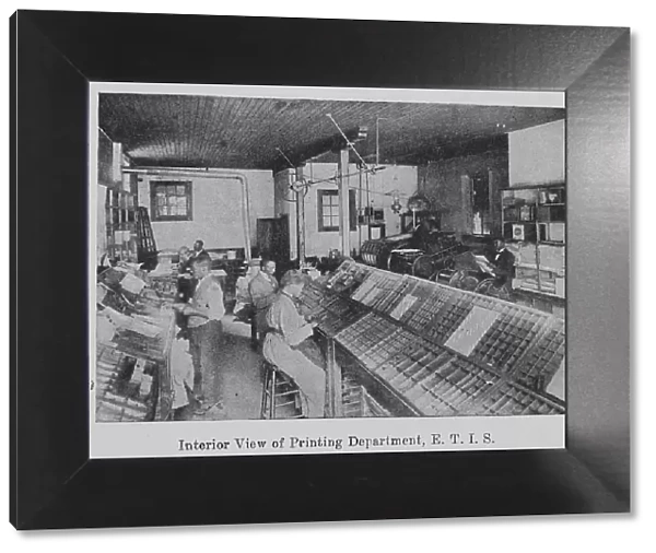 Interior view of Printing Department, E. T. I. S. 1903. Creator: Unknown