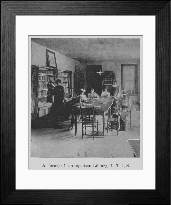 Framed Print : A corner of Cosmopolitan Library, E. T. I. S. 1903. Creator: Unknown Framed Print : A corner of Cosmopolitan Library, E. T. I. S. 1903. Creator: Unknown
