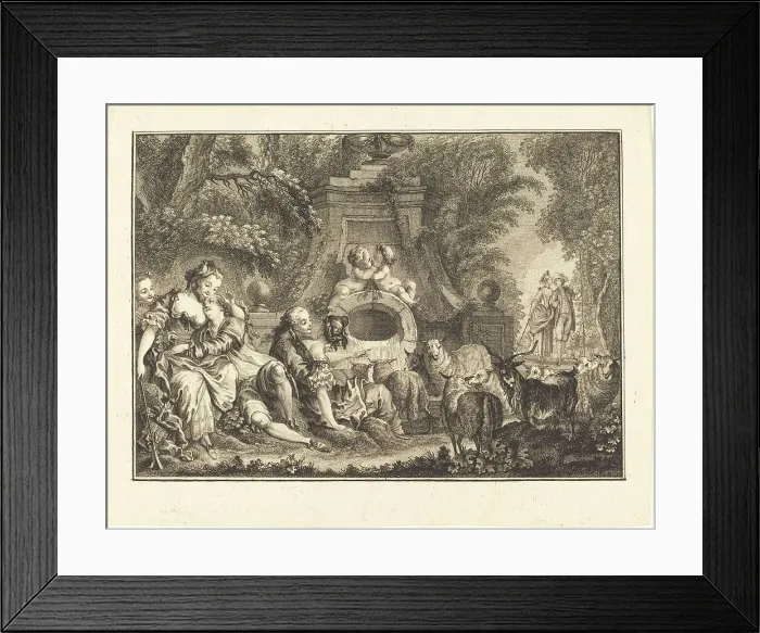 Framed Print : Country Pleasures. Creators: Joseph de Longueil, Charles Eisen Framed Print : Country Pleasures. Creators: Joseph de Longueil, Charles Eisen