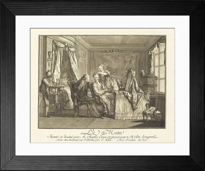 Framed Print : Le matin. Creators: Joseph de Longueil, Charles Eisen Framed Print : Le matin. Creators: Joseph de Longueil, Charles Eisen