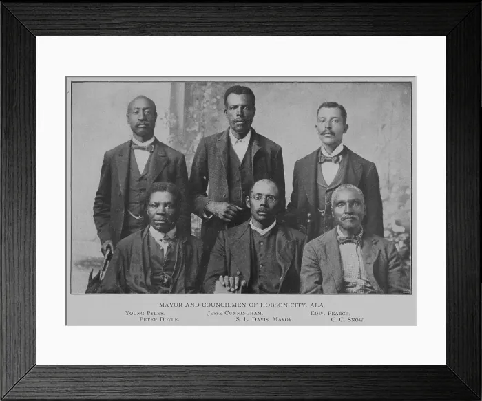 Framed Print : Mayor and councilmen of Hobson City, Ala. Young Pyles, Jesse Cunningham, Edw. Pearce... 1902. Creator: Unknown Framed Print : Mayor and councilmen of Hobson City, Ala. Young Pyles, Jesse Cunningham, Edw. Pearce... 1902. Creator: Unknown