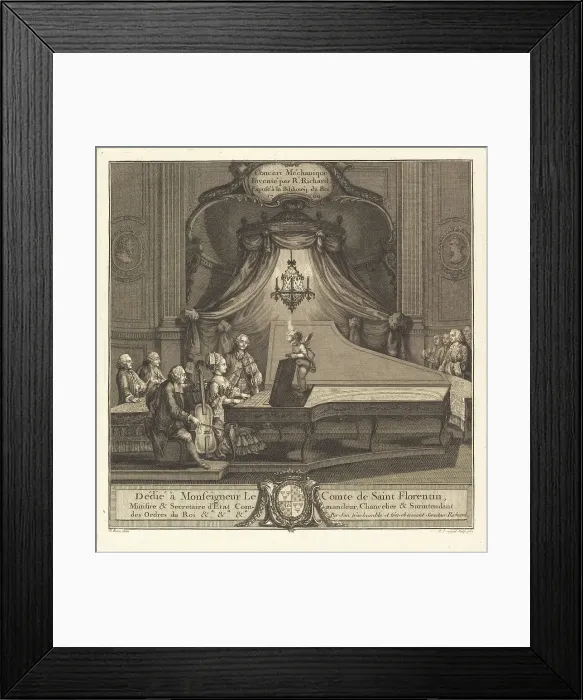 Framed Print : Le concert mecanique, 1769. Creators: Joseph de Longueil, Charles Eisen Framed Print : Le concert mecanique, 1769. Creators: Joseph de Longueil, Charles Eisen