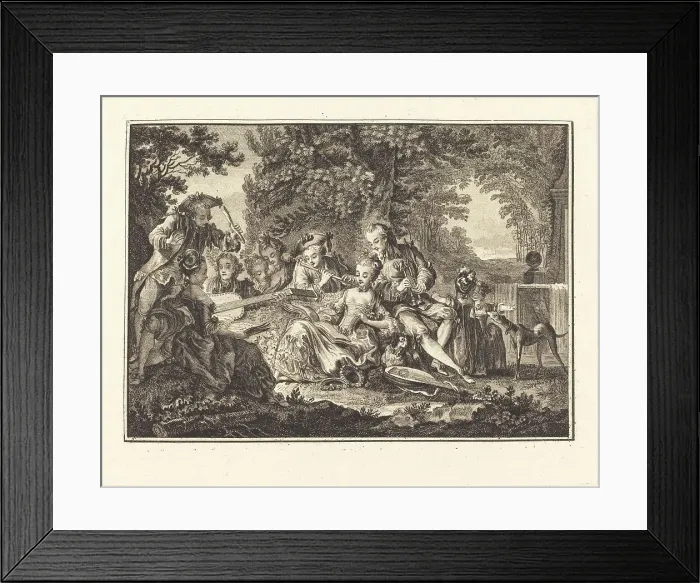 Framed Print : Rural Concert. Creators: Joseph de Longueil, Charles Eisen Framed Print : Rural Concert. Creators: Joseph de Longueil, Charles Eisen