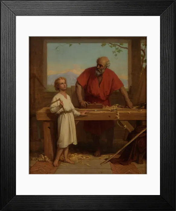Framed Print : Sketch for the Saint-Paul-Saint-Louis church (4th arrondissement of Paris): St Joseph... 1870. Creator: Jules Richomme Framed Print : Sketch for the Saint-Paul-Saint-Louis church (4th arrondissement of Paris): St Joseph... 1870. Creator: Jules Richomme