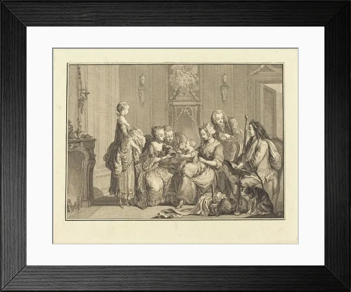 Framed Print : Le belle nourrice. Creators: Joseph de Longueil, Charles Eisen Framed Print : Le belle nourrice. Creators: Joseph de Longueil, Charles Eisen