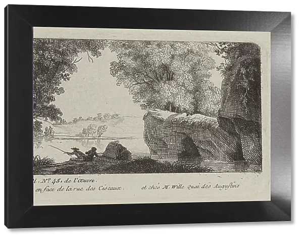 River Landscape with an Angler, 1773. Creator: Antoine de Marcenay Ghuy