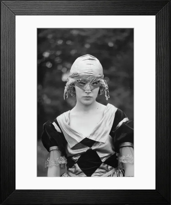 Framed Print : Cutter, Helen, Miss, wearing a mask, 1921 or 1922. Creator: Arnold Genthe Framed Print : Cutter, Helen, Miss, wearing a mask, 1921 or 1922. Creator: Arnold Genthe