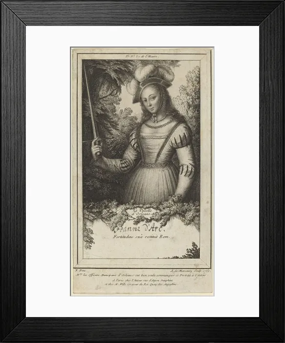 Framed Print : Jeanne d'Arc: La Pucelle d'Orléans, 1769. Creator: Antoine de Marcenay Ghuy Framed Print : Jeanne d'Arc: La Pucelle d'Orléans, 1769. Creator: Antoine de Marcenay Ghuy