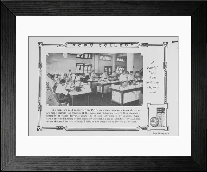 Framed Print : Poro College; A partial view of the shipping department, 1922. Creator: Unknown Framed Print : Poro College; A partial view of the shipping department, 1922. Creator: Unknown