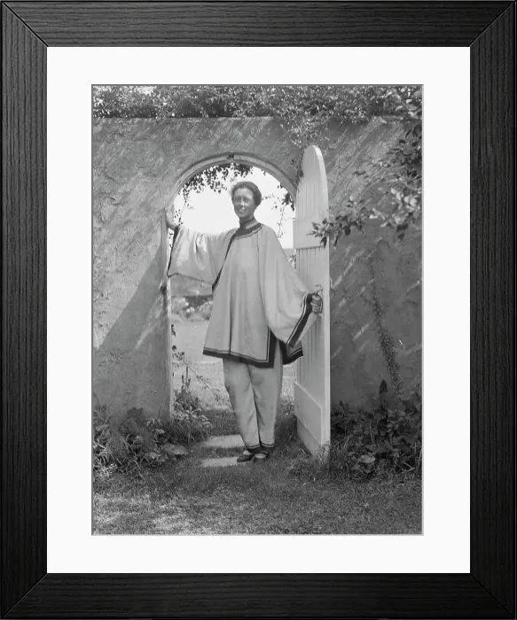 Framed Print : King, Hamilton, Mrs. standing in a garden door, 1932 Creator: Arnold Genthe Framed Print : King, Hamilton, Mrs. standing in a garden door, 1932 Creator: Arnold Genthe