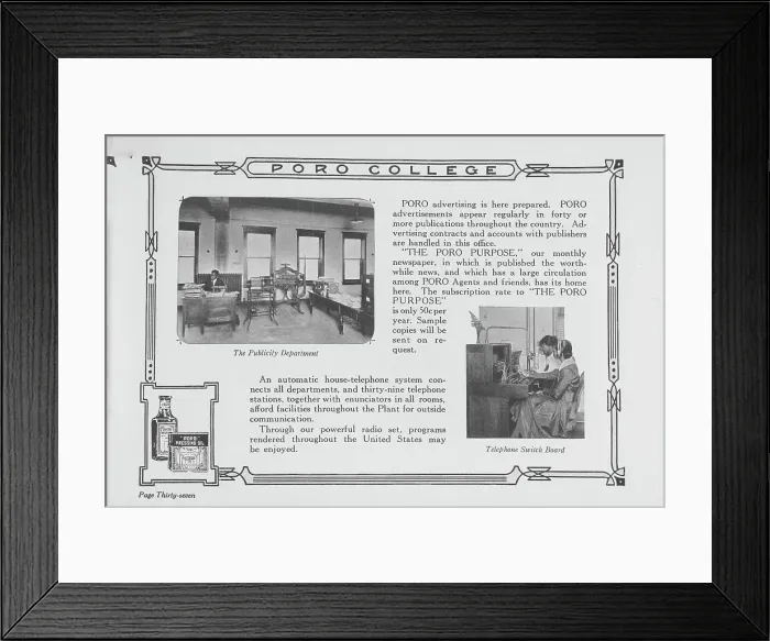 Framed Print : Poro College; The publicity department; Telephone switch board, 1922. Creator: Unknown Framed Print : Poro College; The publicity department; Telephone switch board, 1922. Creator: Unknown