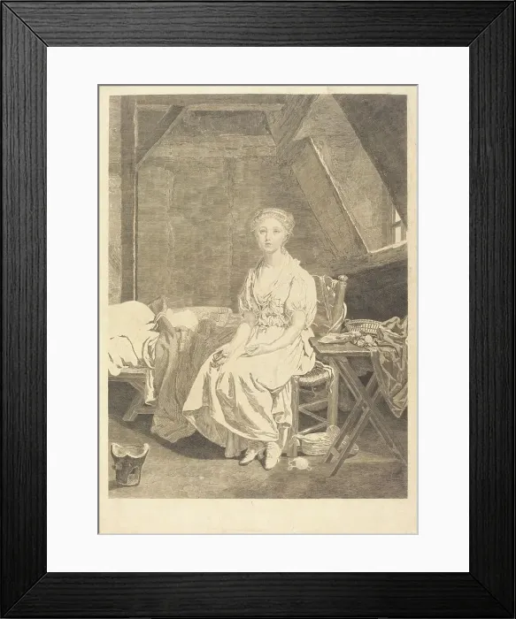 Framed Print : Shaky Virtue (La vertu chancelante.) Creator: Jean Massard Framed Print : Shaky Virtue (La vertu chancelante.) Creator: Jean Massard
