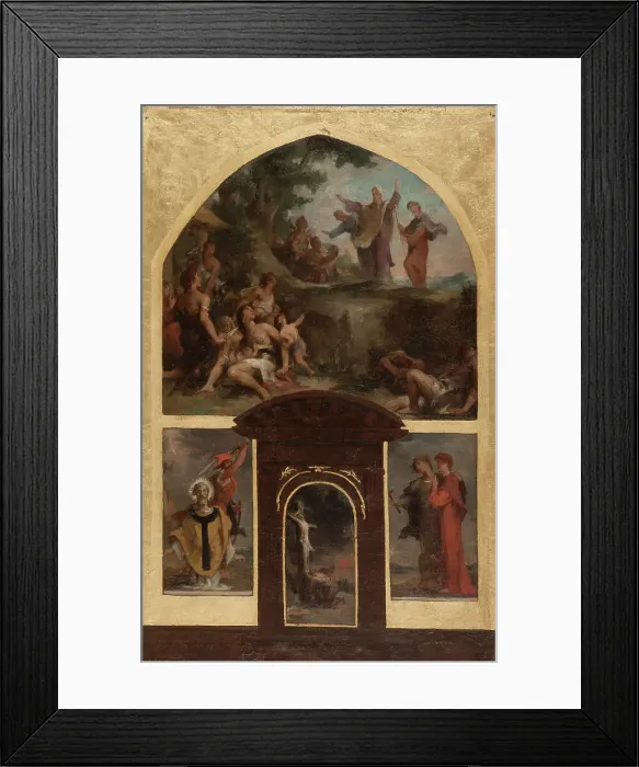 Framed Print : Esquisse pour l'église Saint-Merri : Prédication de saint Denis et conversion des... 1873. Creator: Henri Leopold Levy Framed Print : Esquisse pour l'église Saint-Merri : Prédication de saint Denis et conversion des... 1873. Creator: Henri Leopold Levy