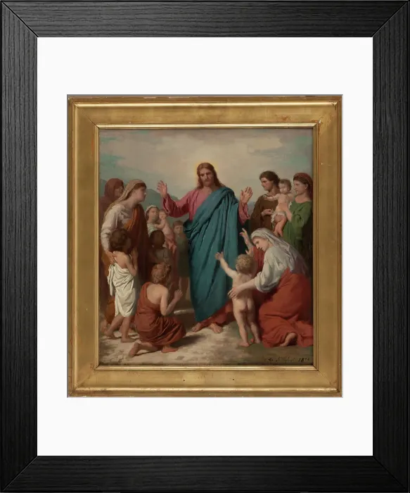 Framed Print : Esquisse pour l'église Notre-Dame-des-Blancs-Manteaux : Le Christ au milieu des enfants, 1873. Creator: Charles-Henri Hilaire Michel