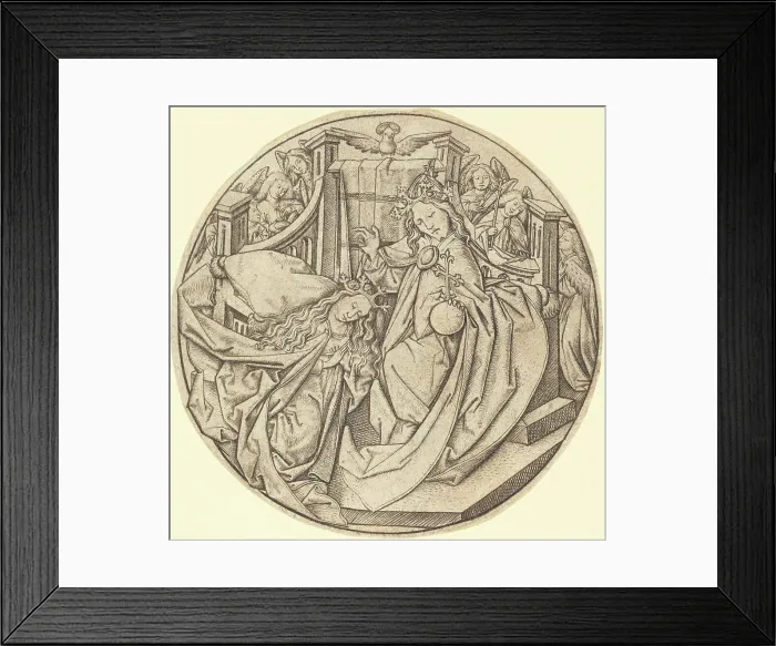 Framed Print : Christ Blessing the Virgin, c. 1450. Creator: Master ES Framed Print : Christ Blessing the Virgin, c. 1450. Creator: Master ES