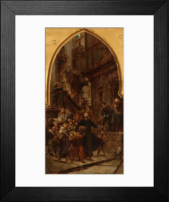 Framed Print : Esquisse pour l'église Saint-Merry : Saint François-Xavier parcourant les rues de Goa... 1874. Creator: Pierre-Paul-Leon Glaize Framed Print : Esquisse pour l'église Saint-Merry : Saint François-Xavier parcourant les rues de Goa... 1874. Creator: Pierre-Paul-Leon Glaize