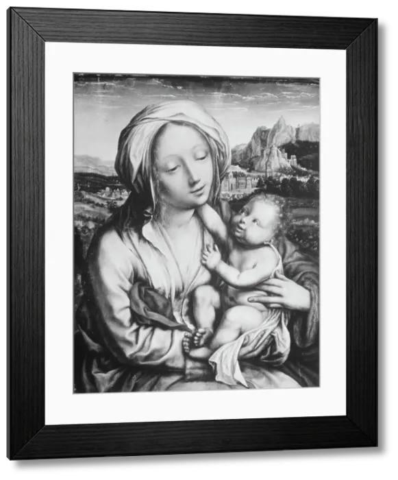 Framed Print : Painting of the Madonna and Child by Quentin Metsys belonging to George Schulein, 1927 Creator: Quentin Metsys I Framed Print : Painting of the Madonna and Child by Quentin Metsys belonging to George Schulein, 1927 Creator: Quentin Metsys I