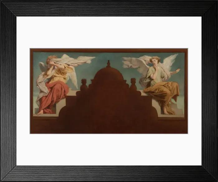 Framed Print : Esquisse pour l'église Saint-Etienne-du-Mont : Deux anges assis, 1874. Creator: Paul-Félix Guerie Framed Print : Esquisse pour l'église Saint-Etienne-du-Mont : Deux anges assis, 1874. Creator: Paul-Félix Guerie