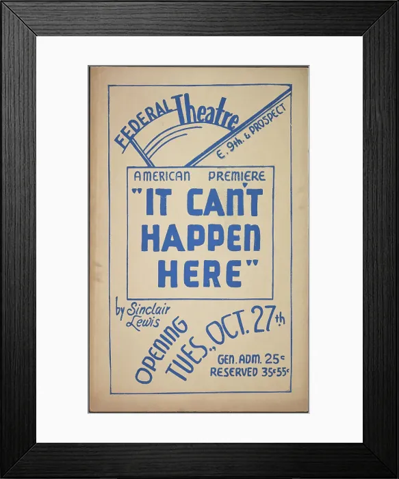 Framed Print : It Can't Happen Here, 1936. Creator: Unknown Framed Print : It Can't Happen Here, 1936. Creator: Unknown