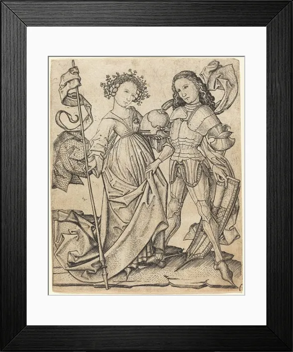 Framed Print : The Knight and the Lady, c. 1460 / 1465. Creator: Master ES Framed Print : The Knight and the Lady, c. 1460 / 1465. Creator: Master ES