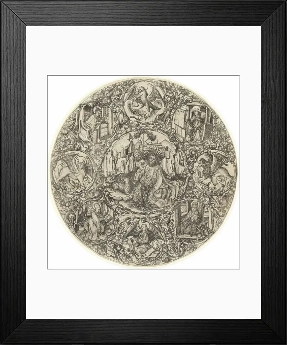 Framed Print : Saint John the Baptist in the Wilderness with the Lamb of God, Surrounded by... 1466. Creator: Master ES Framed Print : Saint John the Baptist in the Wilderness with the Lamb of God, Surrounded by... 1466. Creator: Master ES